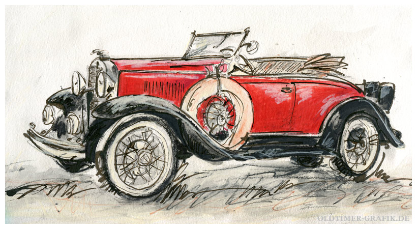 Chevrolet Independence USA Oldtimer Illustration Sylvia Steinhoff geb. Benub