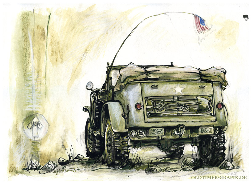 Dodge Command Car Juli 1942 General Patton Illustration Sylvia Steinhoff Mog Art