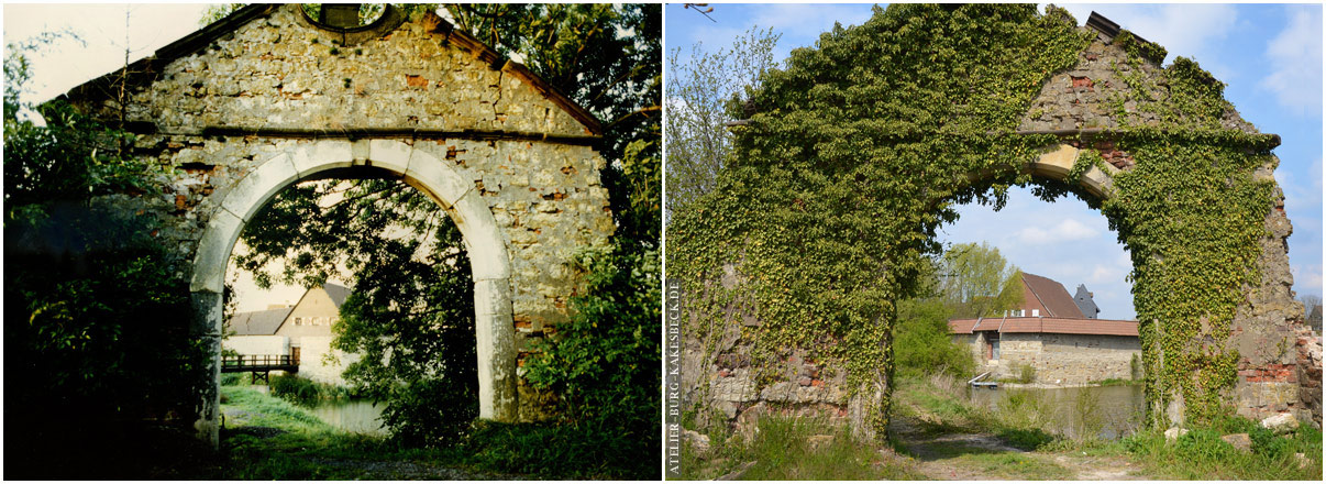 Tor an der Dreibogenbruecke Damals und Heute