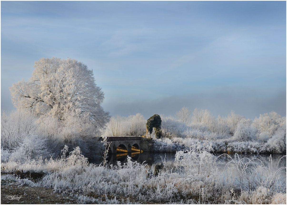 Winterlandschaft Burg Kakesbeck im Morgenlicht von Atelier-Burg-Kakesbeck.de