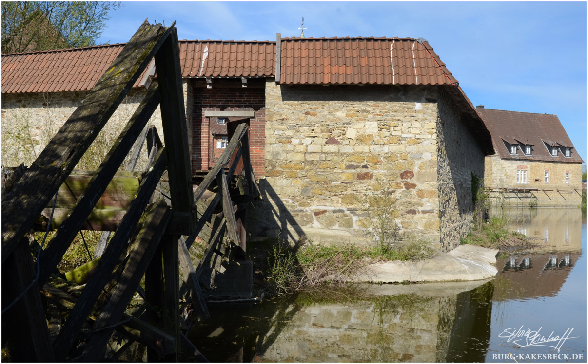 Die alte Holzbrücke der Burg Kakesbeck kurz vor ihrem Abriss