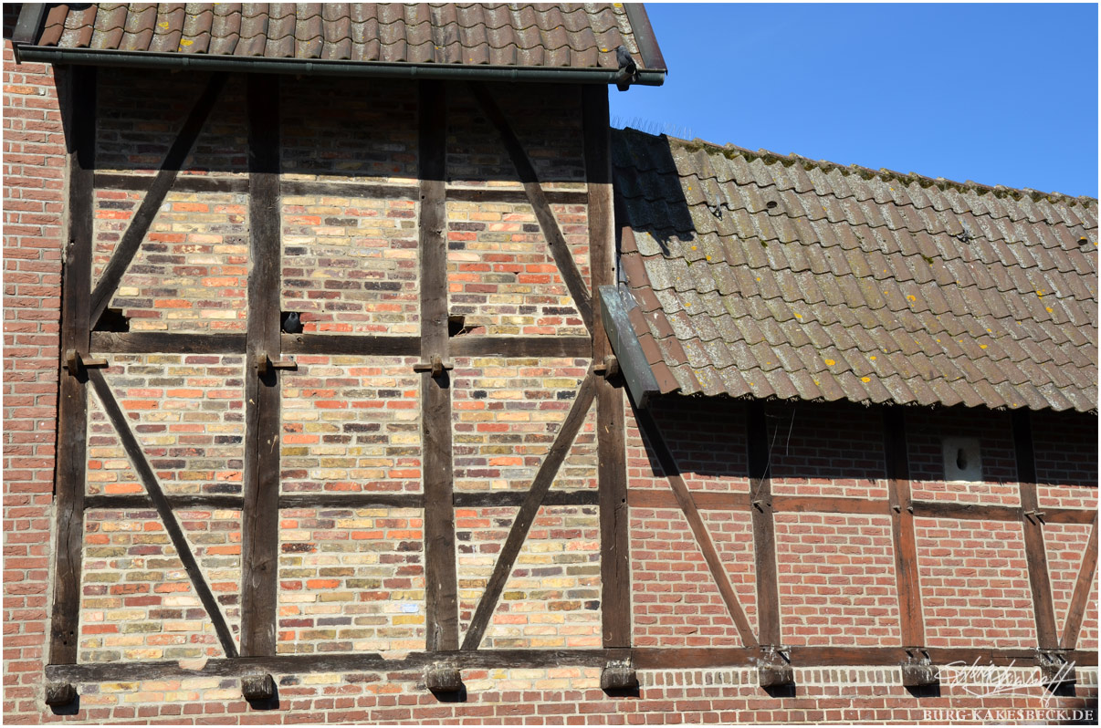 Fachwerk der Burg Kakesbeck in Lüdinghausen